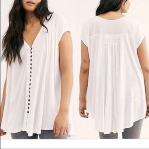 Free People Linen Blend Highland Top
